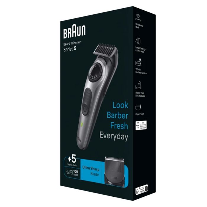 Tondeuse à Barbe 5EN1 BRAUN BT5440 Rechargeable - Noir