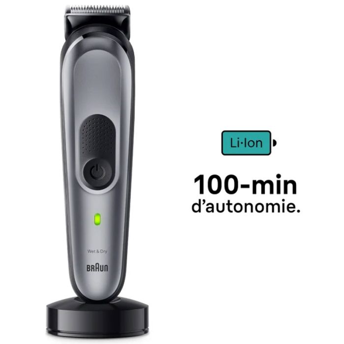 Tondeuse Multifonction 10EN1 Rechargeable BRAUN MGK7420 Série 7 - Gris