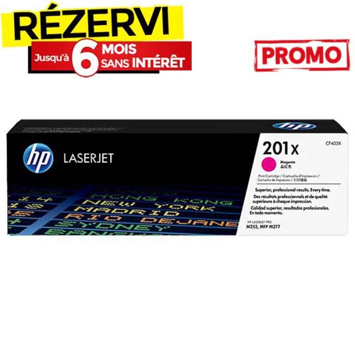 Toner Laser ORIGINAL HP 201X à Haute Capacité - Magenta (CF403X)