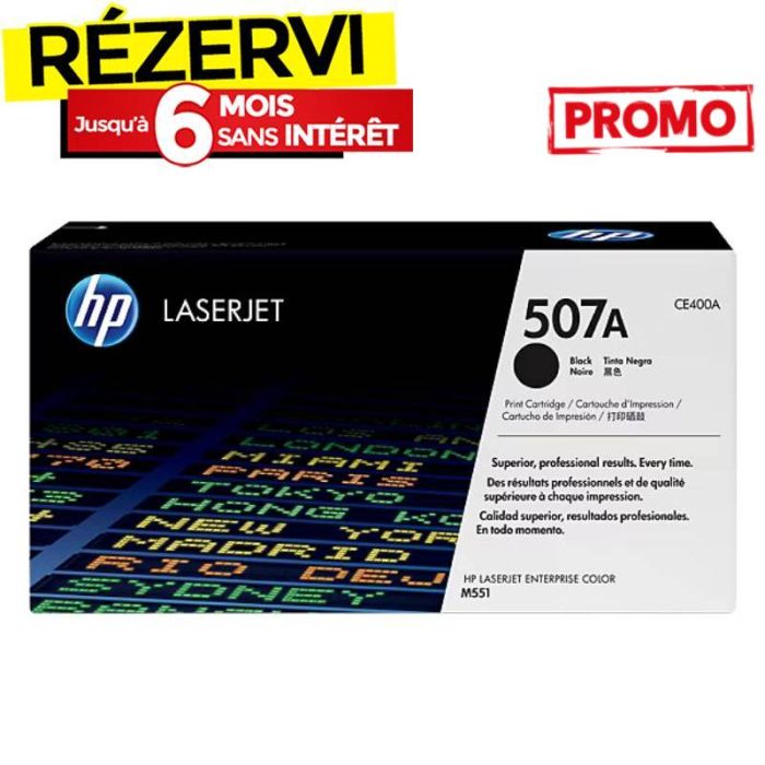 Toner Original HP LaserJet 507A 5500 pages Noir (CE400A)