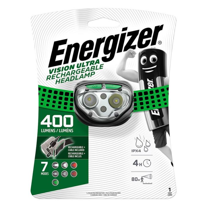 Torche Frontale Rechargeable ENERGIZER Vision Ultra - Vert