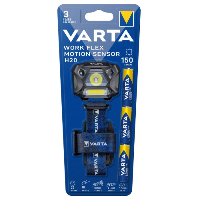 Torche VARTA Head 150 Lumens - Noir