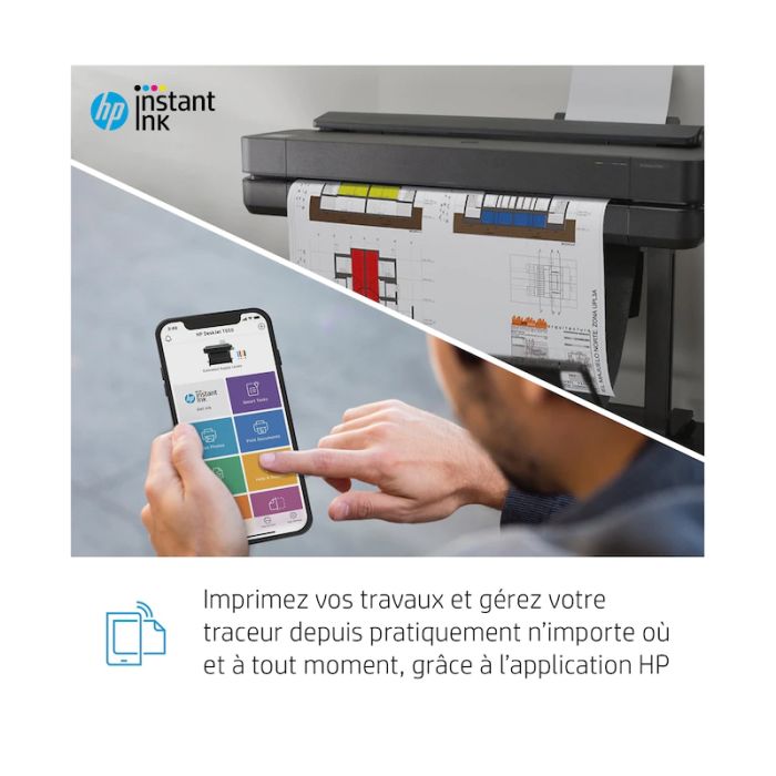 Imprimante  Traceur HP DesignJet T630 36 pouces  WIFI - Noir 