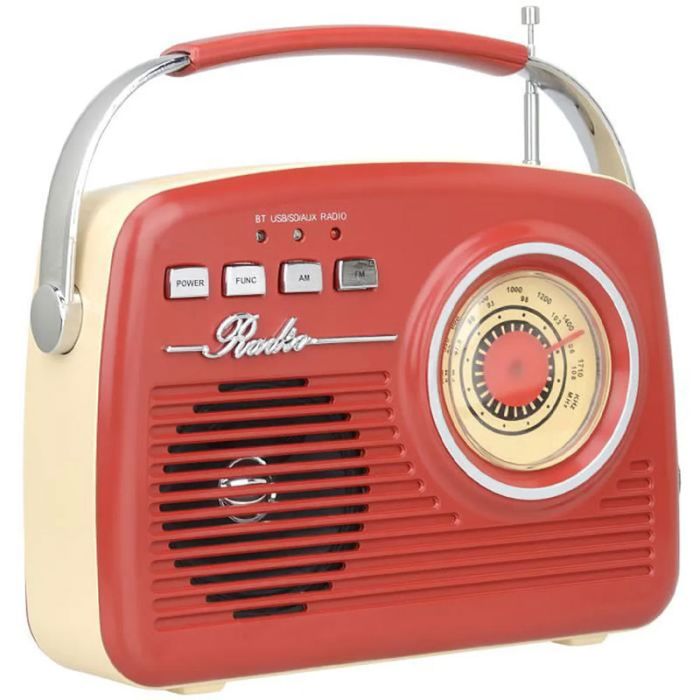 Transistor haut-parleur et Radio FM AKAI ER68R BLUETOOTH  - Rouge