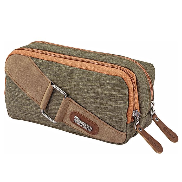 
Trousse BRONS avec motif croix bouclée double zip - Vert
