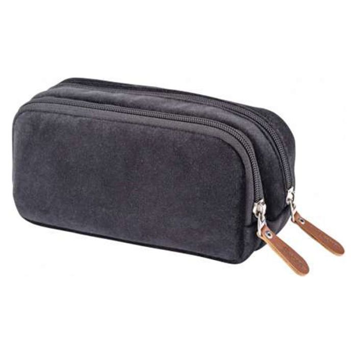 Trousse BRONS velours double zip - Noir 