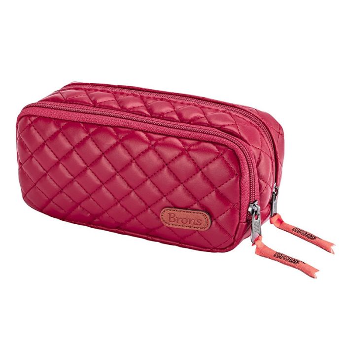 Trousse Capitonnée BRONS double zip - Rouge