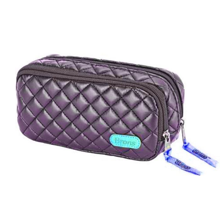 Trousse Capitonnée BRONS double zip - Violet