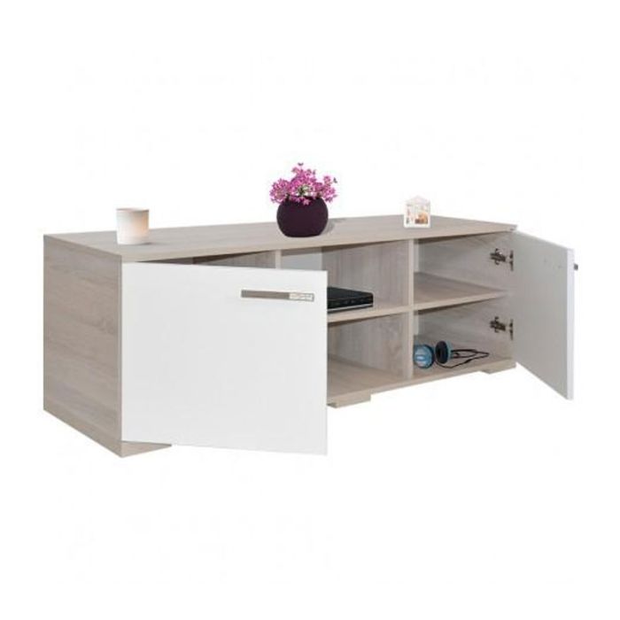 Table TV SOTUFAB Bravia - Chêne brut / Blanc