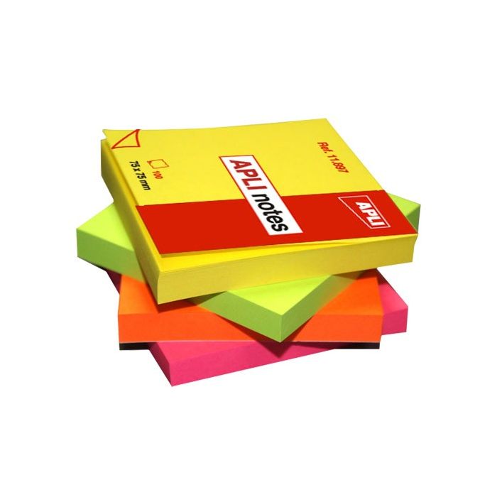 Notes Autocollantes APLI 75x75 100F Jaune