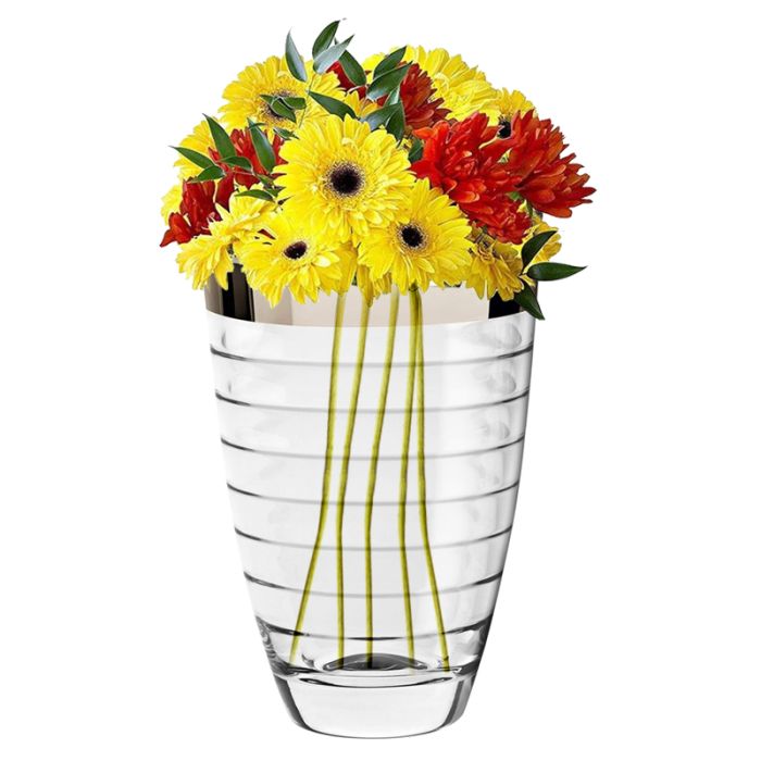 Vase VIDIVI Baguette En Verre avec bande platine - 30 cm