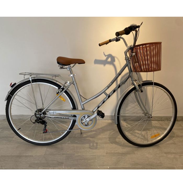 Vélo de Ville RODEO 6026-C6VS Avec Panier Avant - Gris