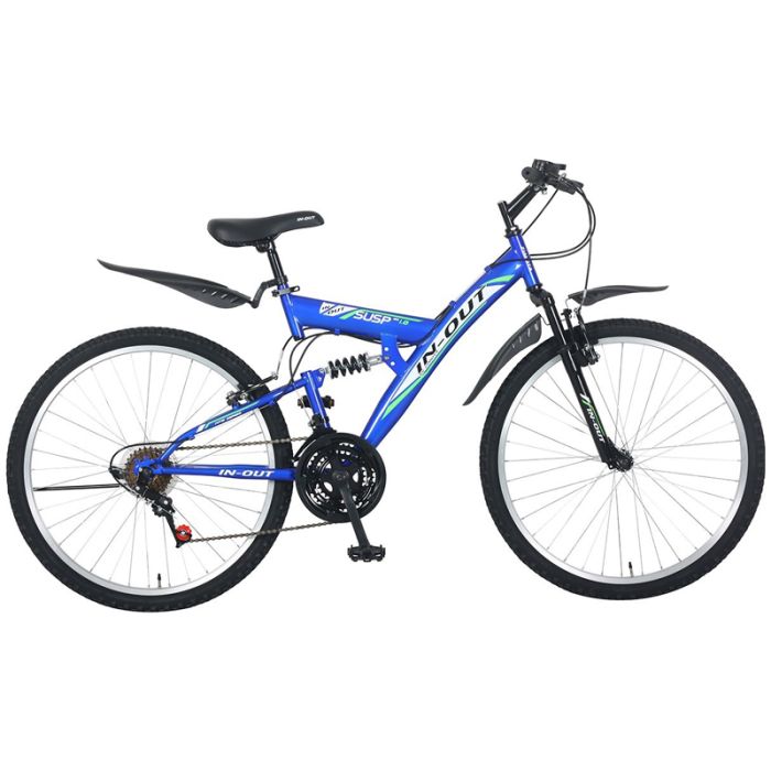 Vélo VTT IN-OUT Susp 26'' - Bleu