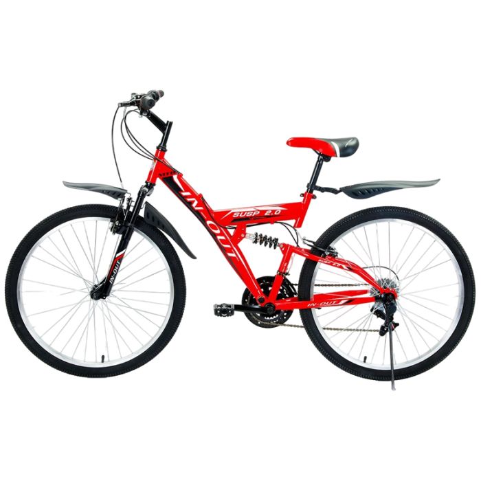 Vélo VTT IN-OUT Susp 26'' - Rouge