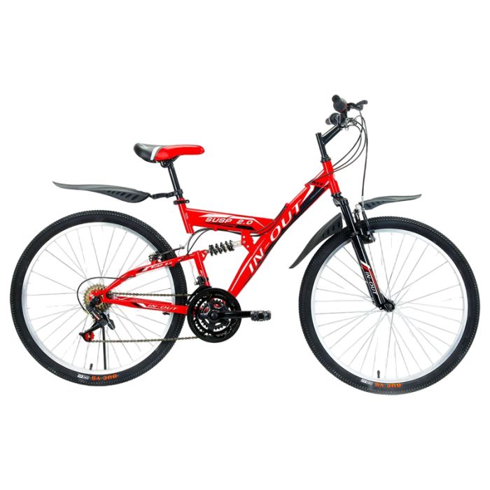 Vélo VTT IN-OUT Susp 26'' - Rouge