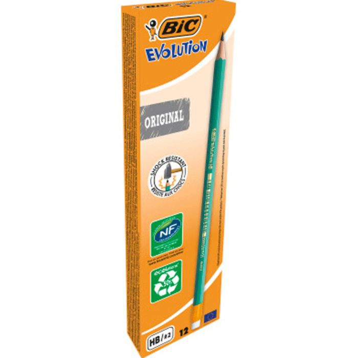 Pack de 12 Crayons à Papier BIC Evolution Avec Gomme