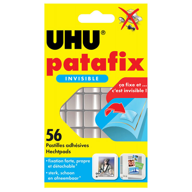 Patafix Invisibles Double Face UHU 56 Pastilles - 37155 - UHU