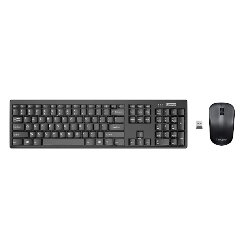 Ensemble Clavier + Souris Sans Fil LENOVO 100 AZERTY FRANÇAIS - Noir - Lenovo