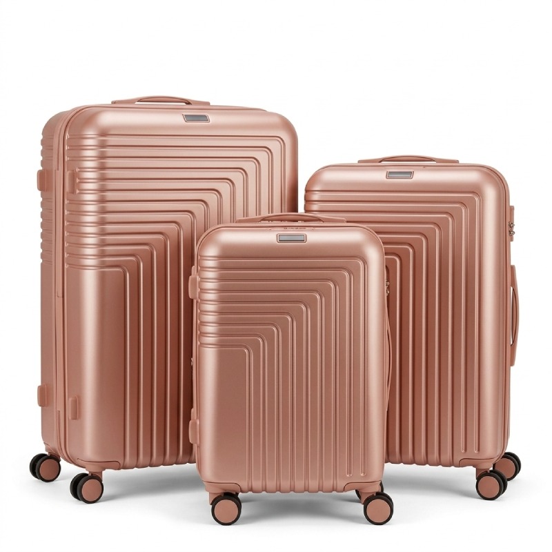 Ensemble De 3 Valises ABM Incassable ABS - Rose - ABM