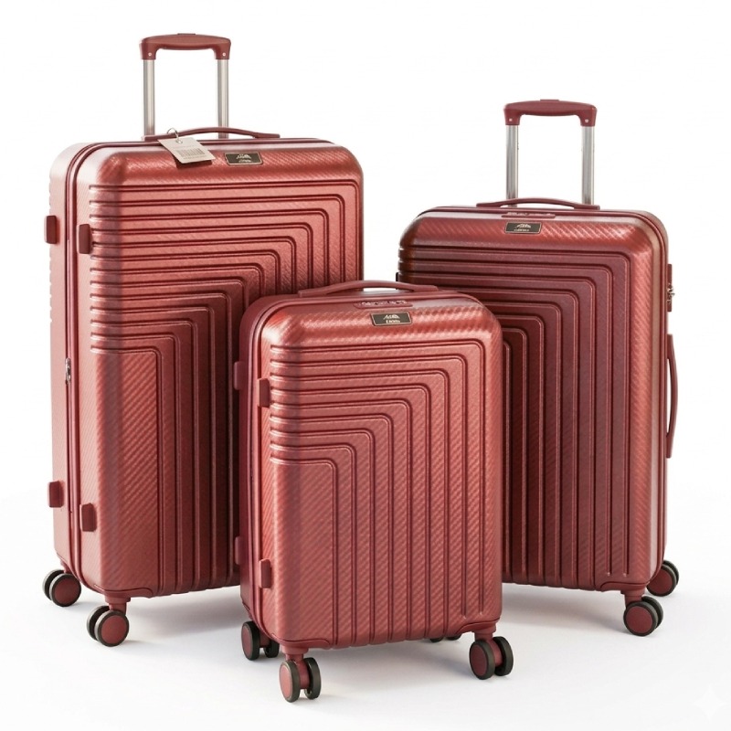 Ensemble De 3 Valises ABM Incassable ABS - Rouge - ABM