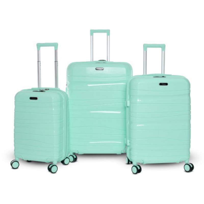 Ensemble de 3 Valises TITOU Polypropylène Avec Roues Démontable - Vert D'eau