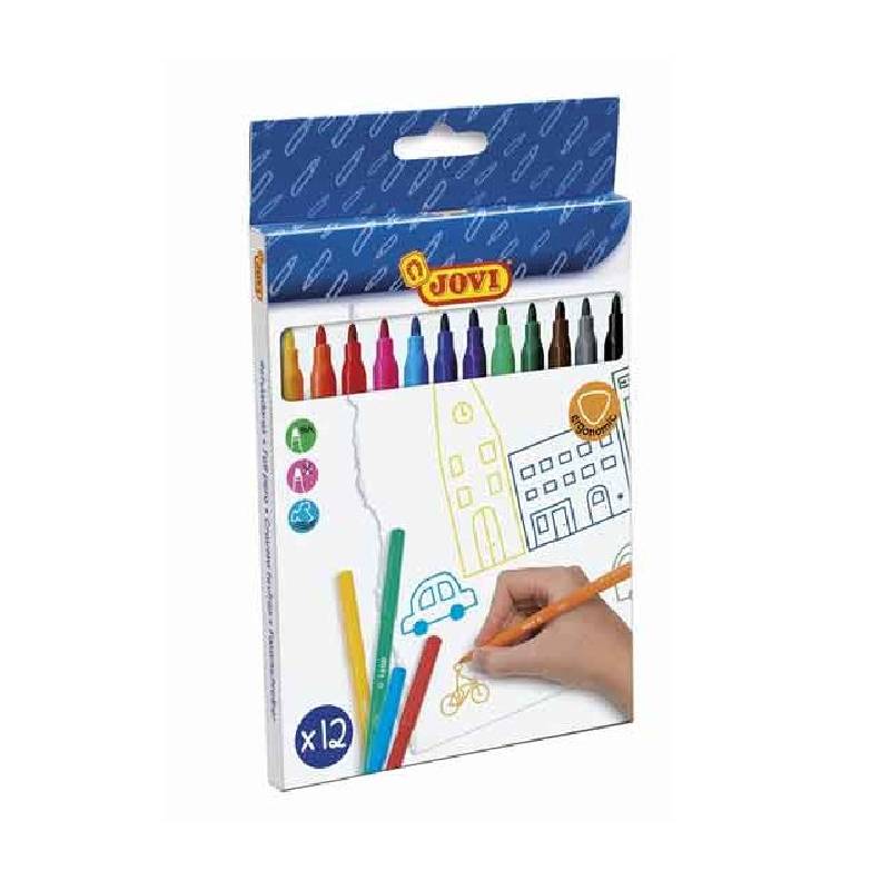 Étui 12 Feutres JOVI Super Lavable - Assortis