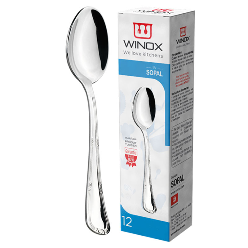 Etui Cuillères de Table WINOX Série Kenza 12 Pièces - Inox