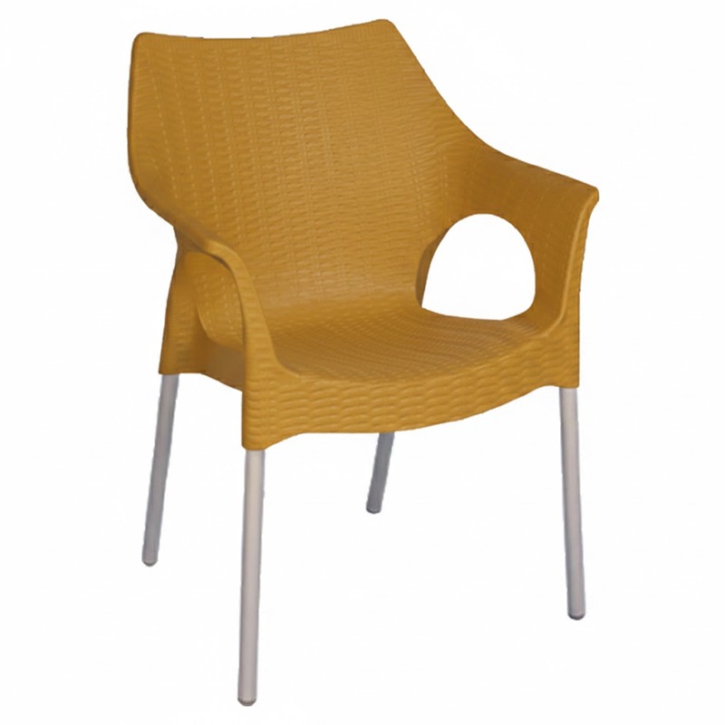 Fauteuil Amsterdame Avec Socle Aluminium - Caramel