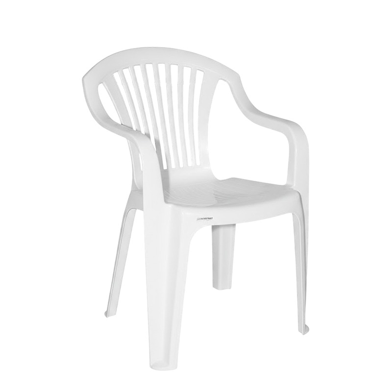 Fauteuil Plastique Floria Avec Accoudoirs - Blanc