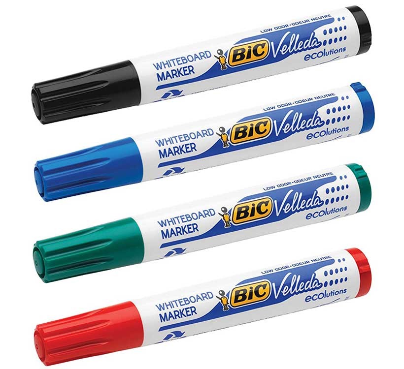 de 4 Marqueurs Pour Tableau Blanc BIC Velleda Ecolutions 1701