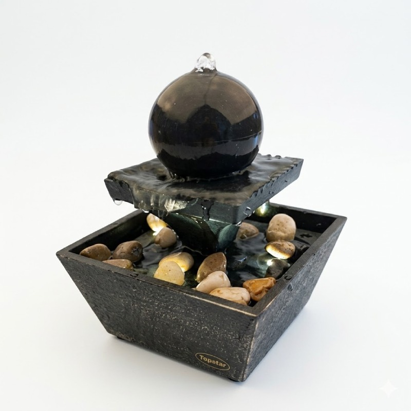 Fontaine De Table Led Avec Boule Et Cascade