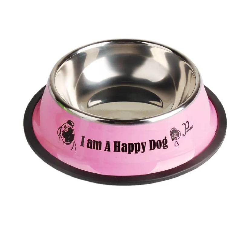 Gamelle pour Chien et Chat en Acier Inoxydable - Rose