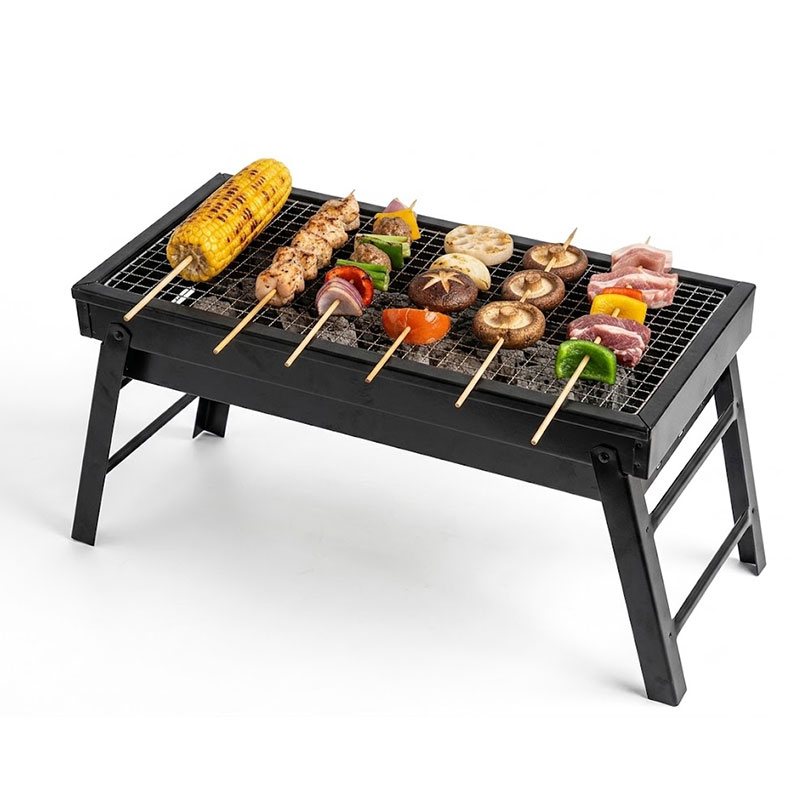 Barbecue Charbon Portable Rectangulaire 62x40.5 cm - Noir