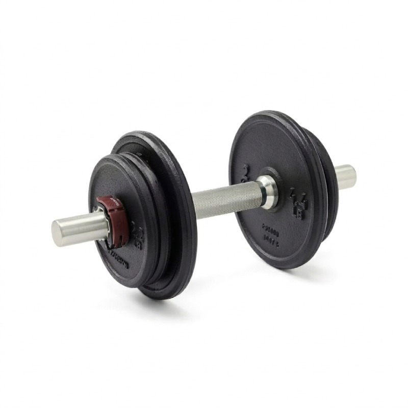 Haltère De Musculation 10 kg Avec Disque De Fonte - Noir - DOMYOS