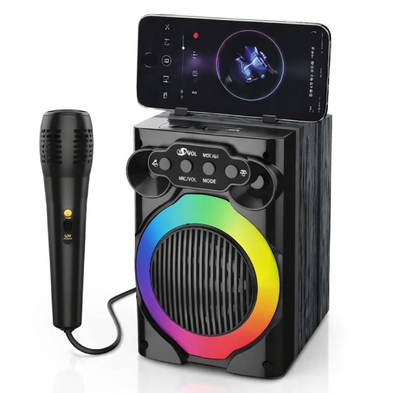Haut Parleur Sans Fil ZQS 1368 avec support téléphone - Noir - ZQS