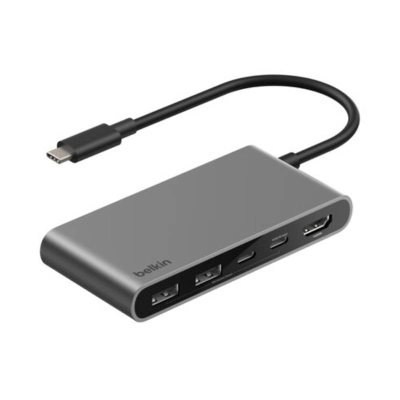 Hub USB Belkin AVC022HQSGY 5 ports Avec deux ports USB Type-C - Gris