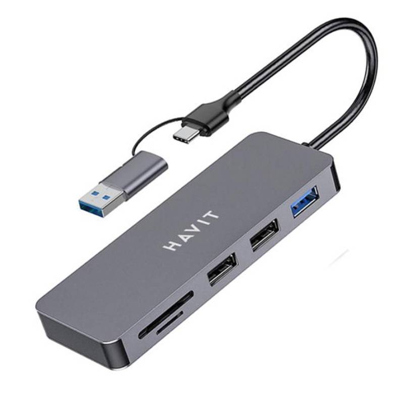HUB USB Havit HV-H41 Type-C 5 en 1 - Aluminium