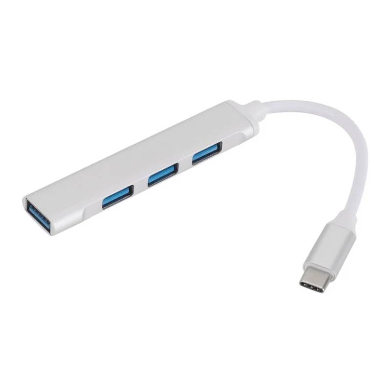 Hub USB Type-C H000001 avec 4 ports USB 3.0 - Silver