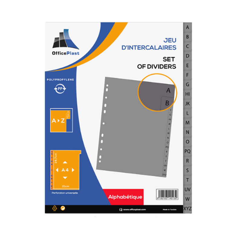 Intercalaire De Séparation OFFICEPLAST En PP Alphabétique - A4