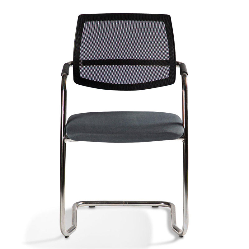 Chaise Visiteur Urban Avec Dossier En Résille & Assise Rembourrées - Noir