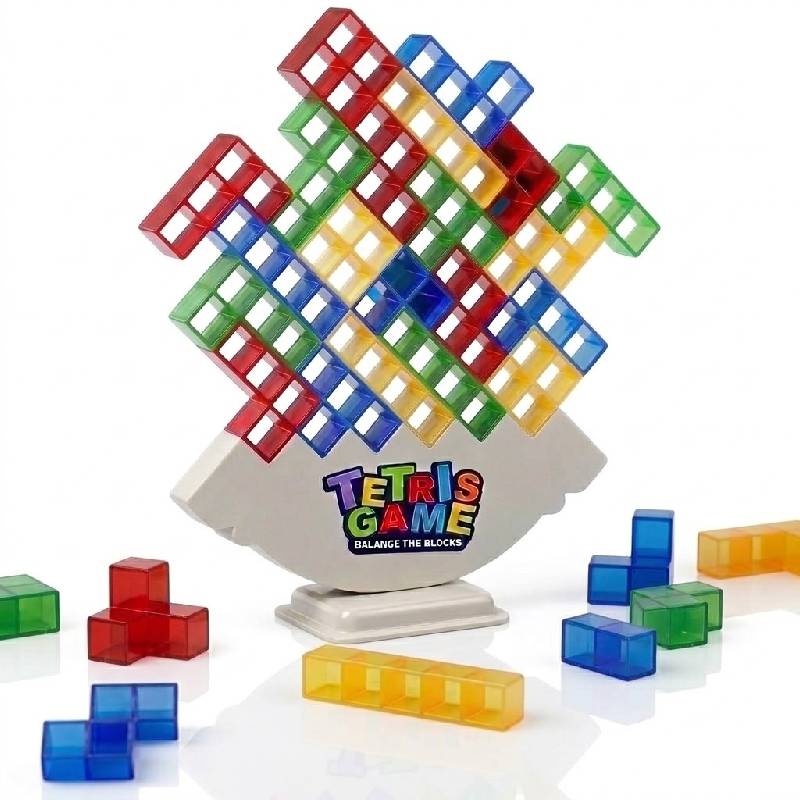 Jeu d’Équilibre Tetris avec Blocs Colorés pour Enfants