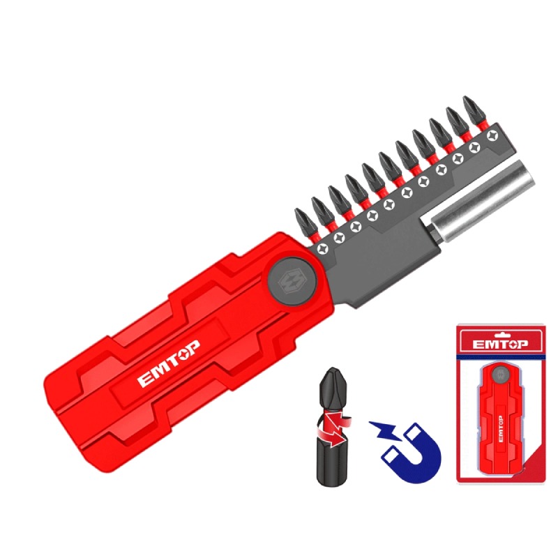 JEU 11 EMBOUTS DE TOURNEVIS PH2 EMTOP EMSV3K02