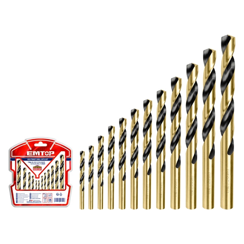 JEU DE 12 FORETS MÉTAL EMTOP HSS 2-8MM ETDBB11125