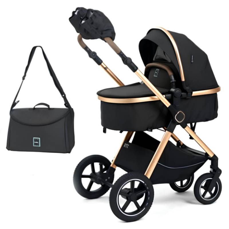 Poussette Landau KIDILO H2X Avec Sac Maman - Noir