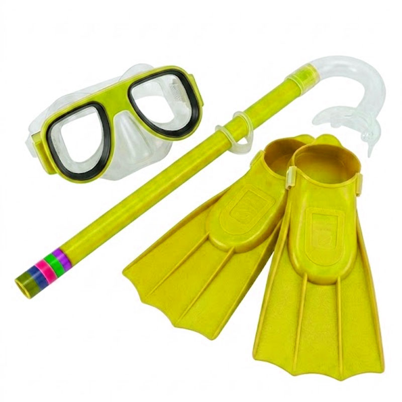 Set d'exploration aquatique Masque, Tuba, Palmes pour Enfants - Jaune
