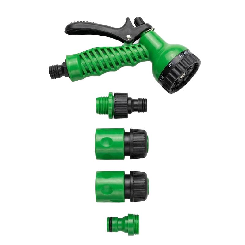 Kit Pistolet d’Arrosage Multijets 5 Pièces avec Raccords Rapides