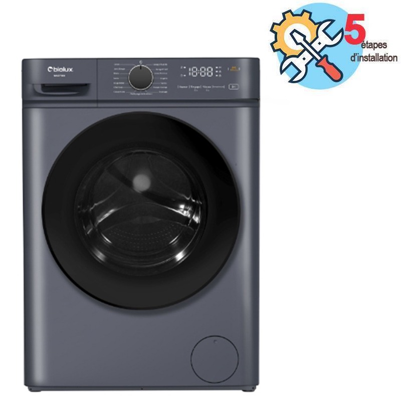 Lave Linge Frontal BIOLUX M-MAXY-80S 8Kg - Silver