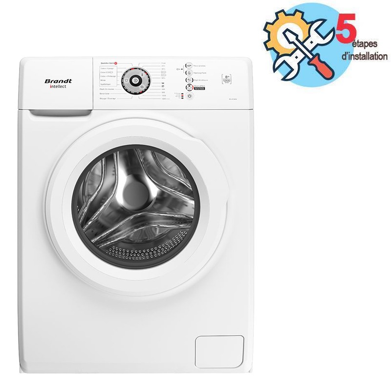 MACHINE À LAVER AUTOMATIQUE 8 KG BRANDT BAL82WW - 1200 T - BLANC