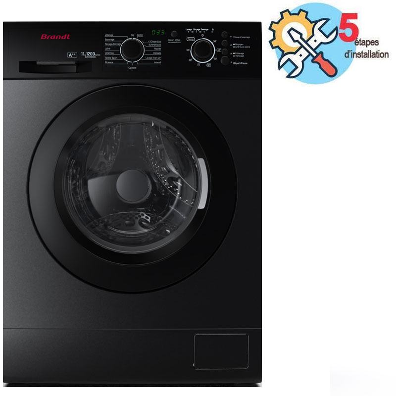 Lave Linge Frontal BRANDT BLF1120SDBL 11kg - Dark Silver - Brandt
