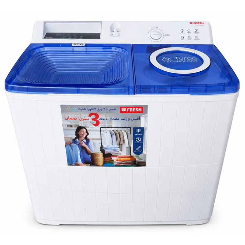 Lave Linge Semi-Automatique FRESH TT-15 15kg - Blanc&Bleu